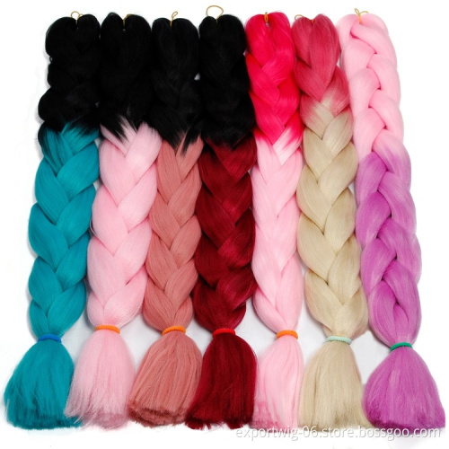 32inch Long Mixed Color Jumbo Braids Synthetic Braiding Hair Extensions 165g Gray Purple Pink Brown Crochet Jumbo braid Hair